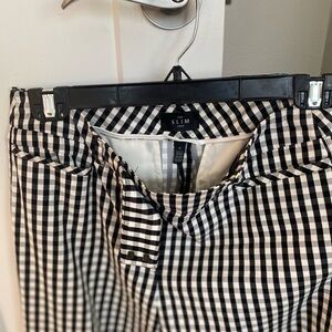 Black and White Checkered Slim Pants